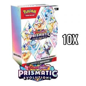 Pokémon Scarlet & Violet Prismatic Evolution Booster Bundle Display